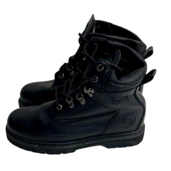 Wrangler Steel Toe Black Work Boots 9.5 - Picture 2 of 6
